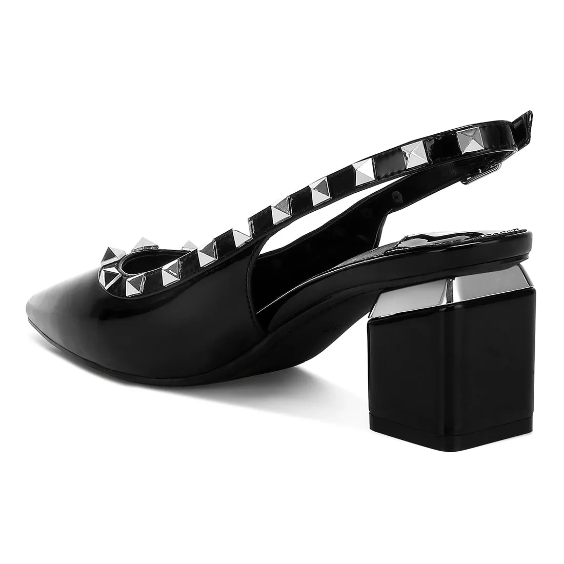 Stud Embellished Slingback Sandals