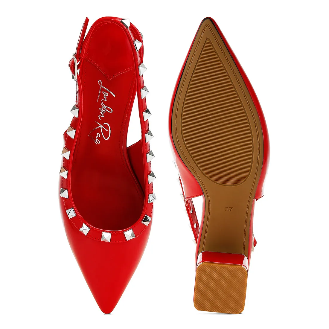 Stud Embellished Slingback Sandals
