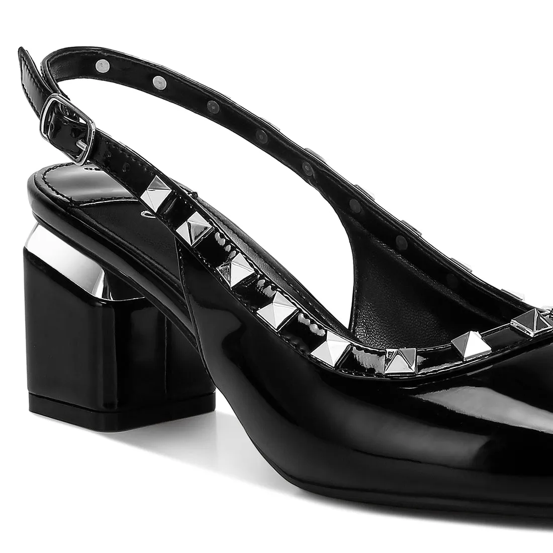 Stud Embellished Slingback Sandals