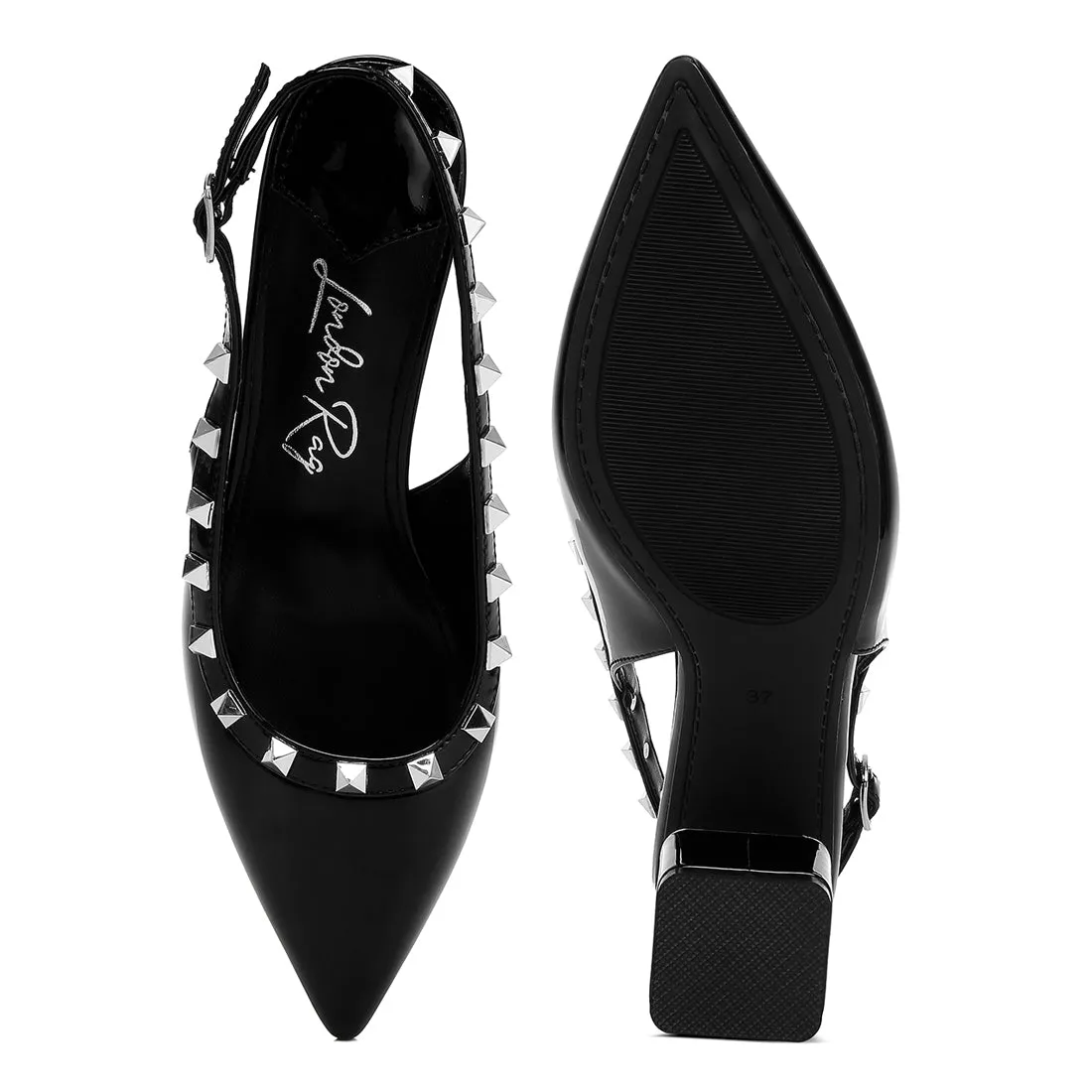 Stud Embellished Slingback Sandals