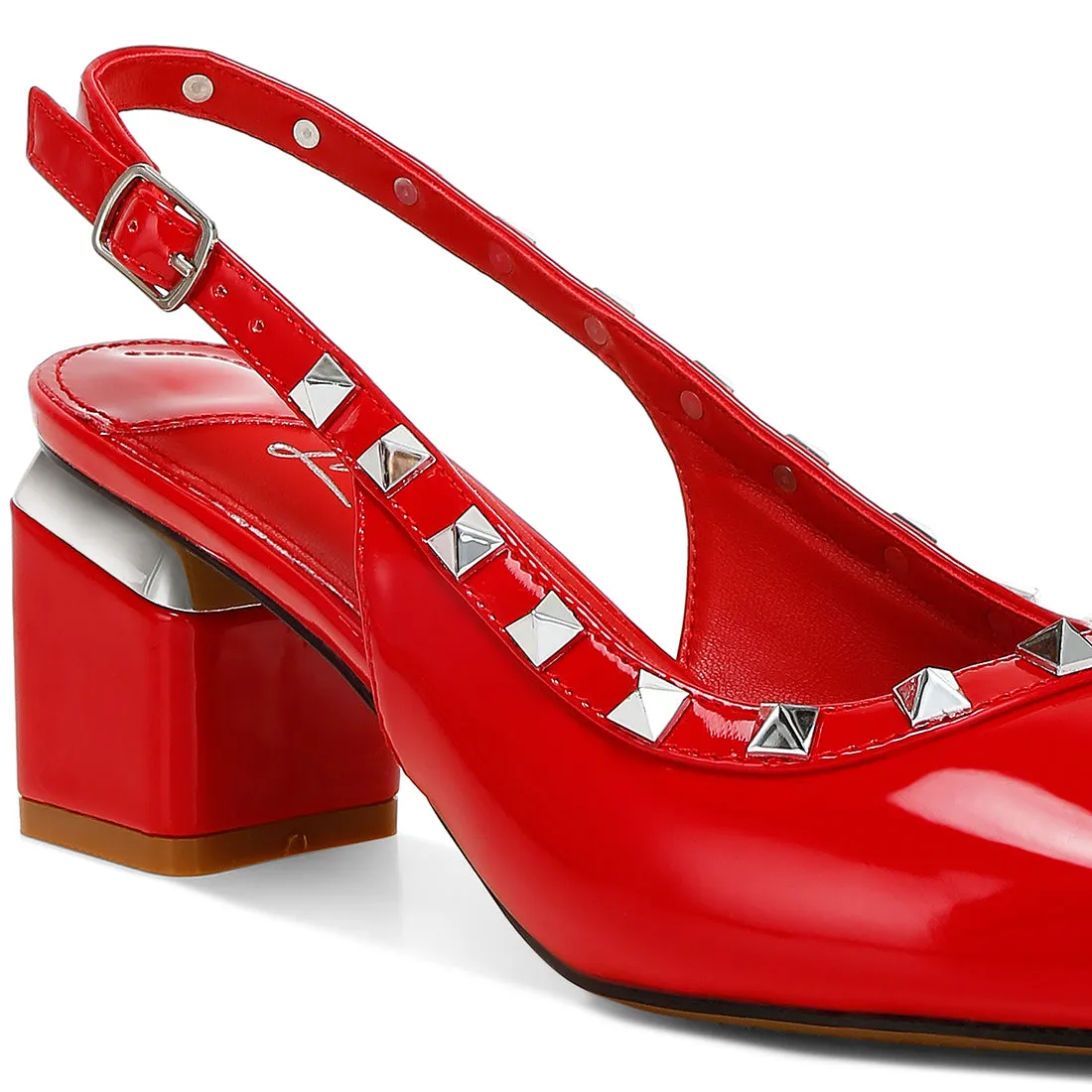 Stud Embellished Slingback Sandals