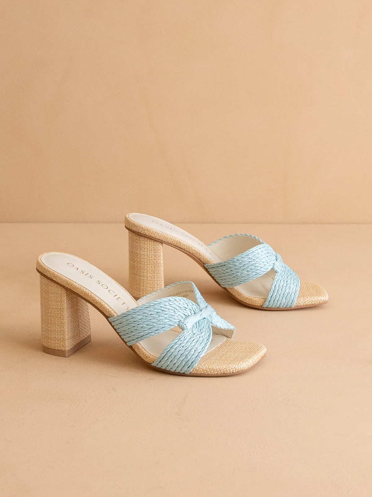 The Santiago | Light Blue Raffia Heel