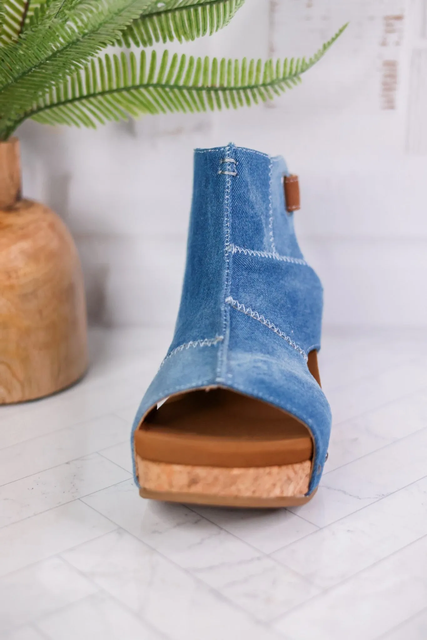 Very G "Lala" Denim Colored Wedges