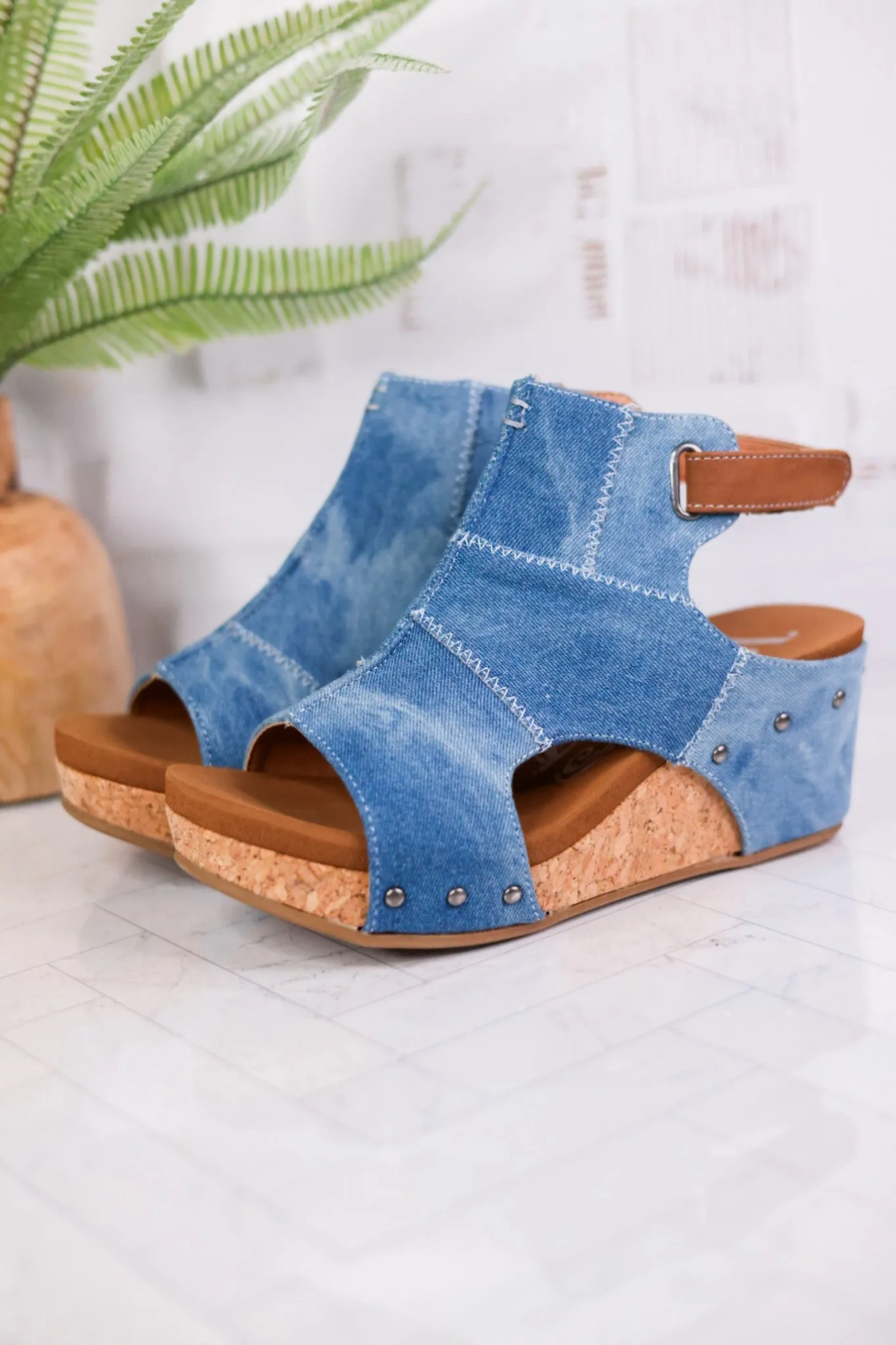 Very G "Lala" Denim Colored Wedges
