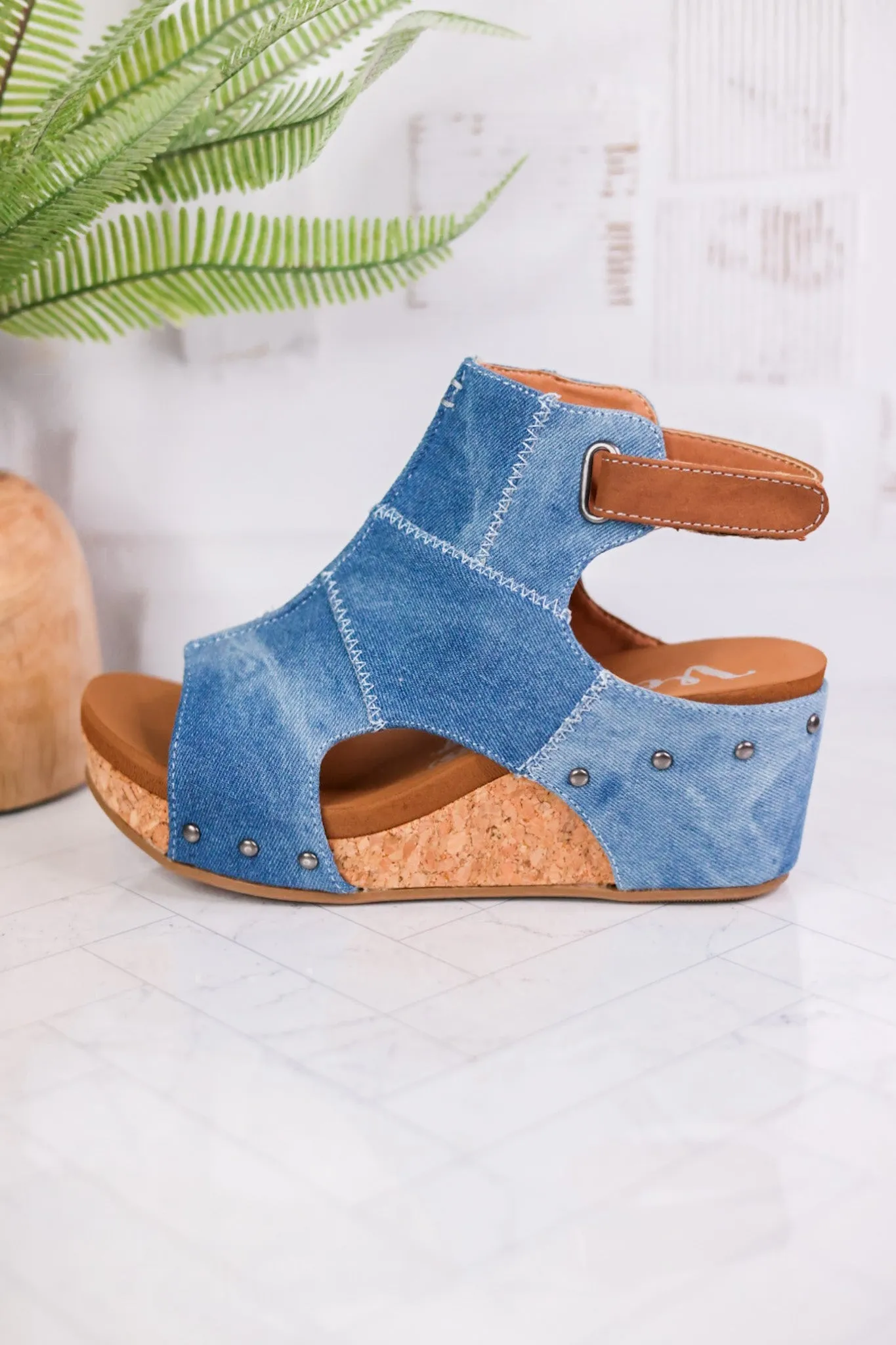 Very G "Lala" Denim Colored Wedges
