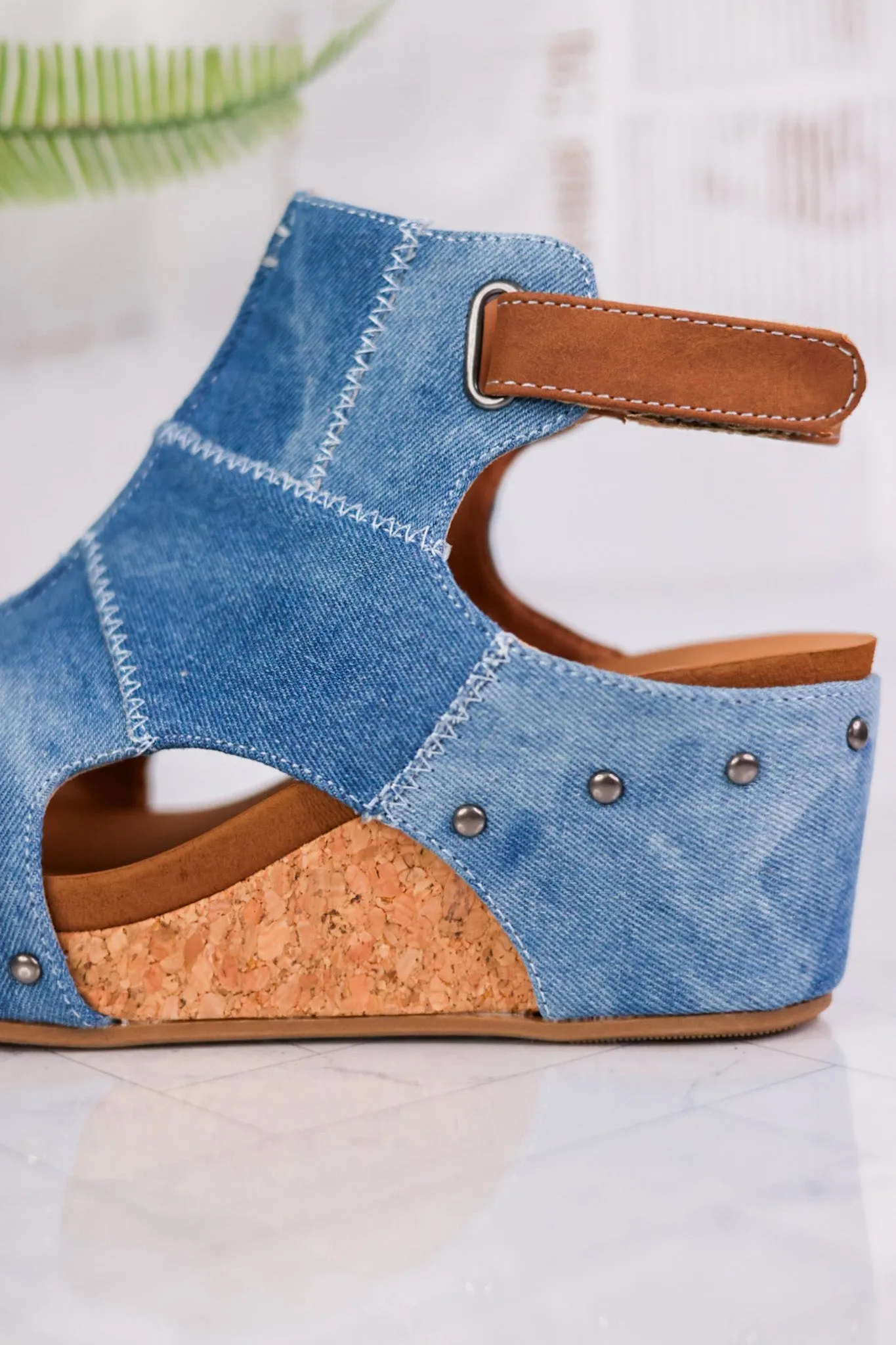 Very G "Lala" Denim Colored Wedges