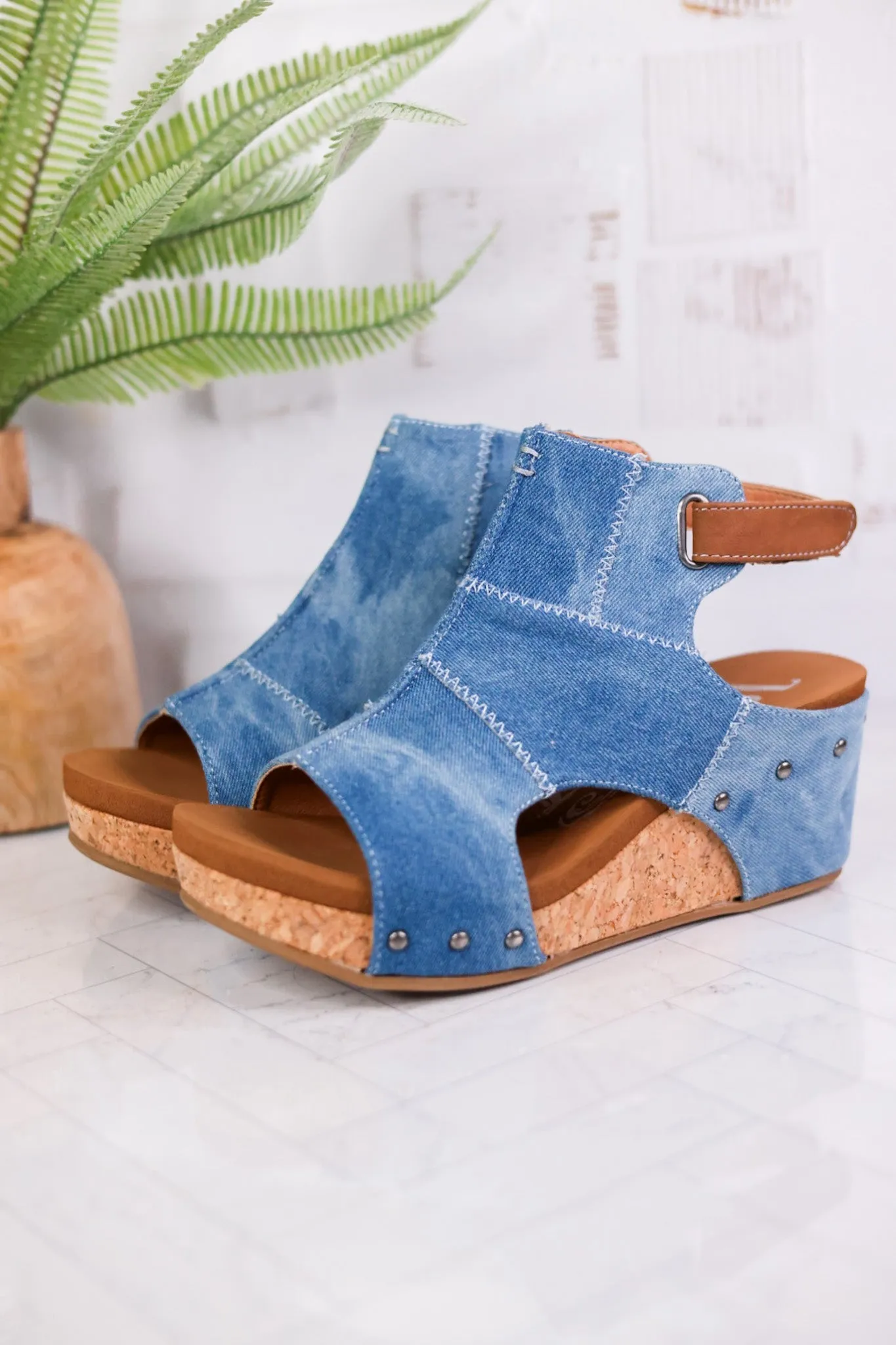 Very G "Lala" Denim Colored Wedges
