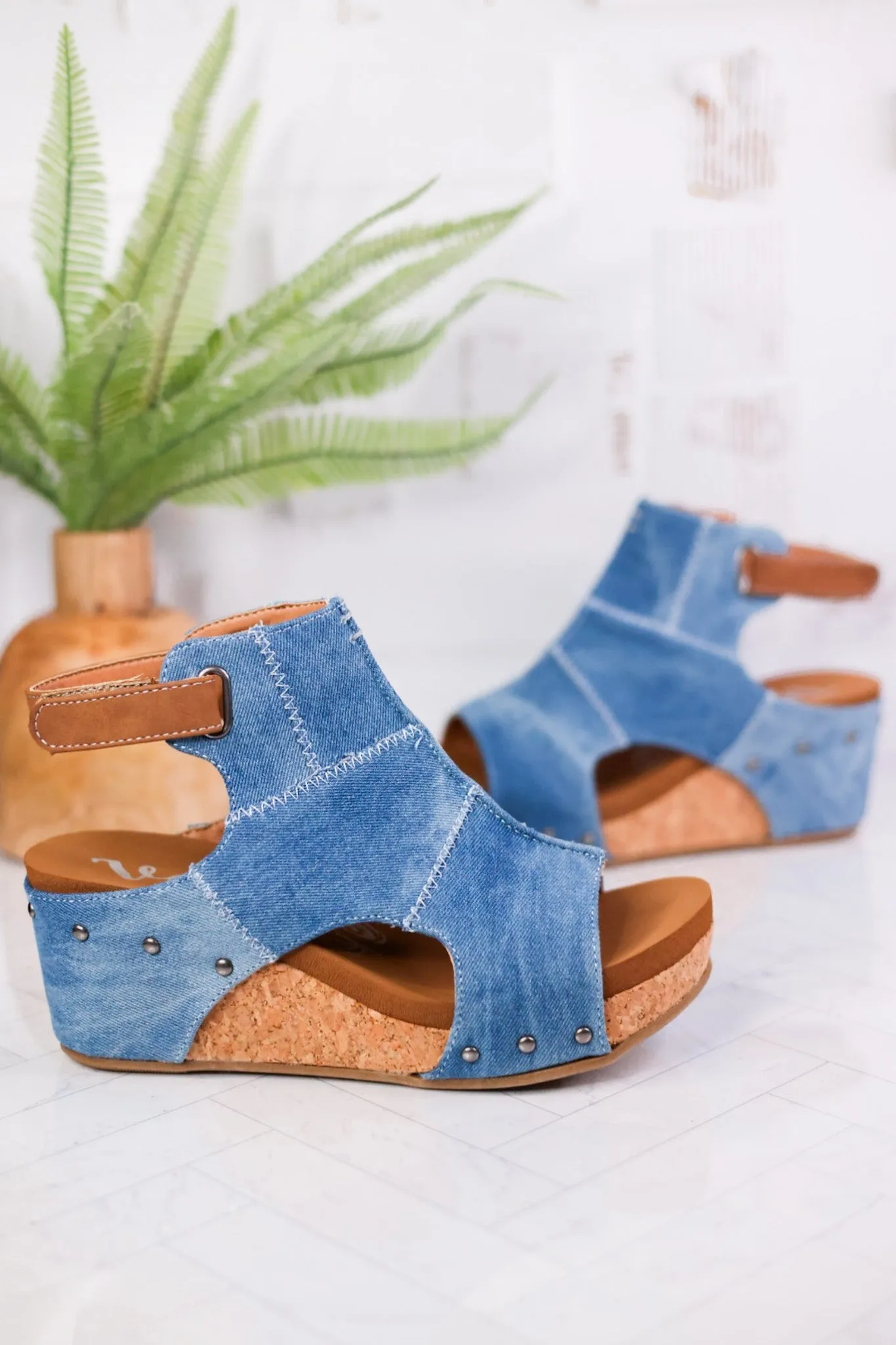Very G "Lala" Denim Colored Wedges