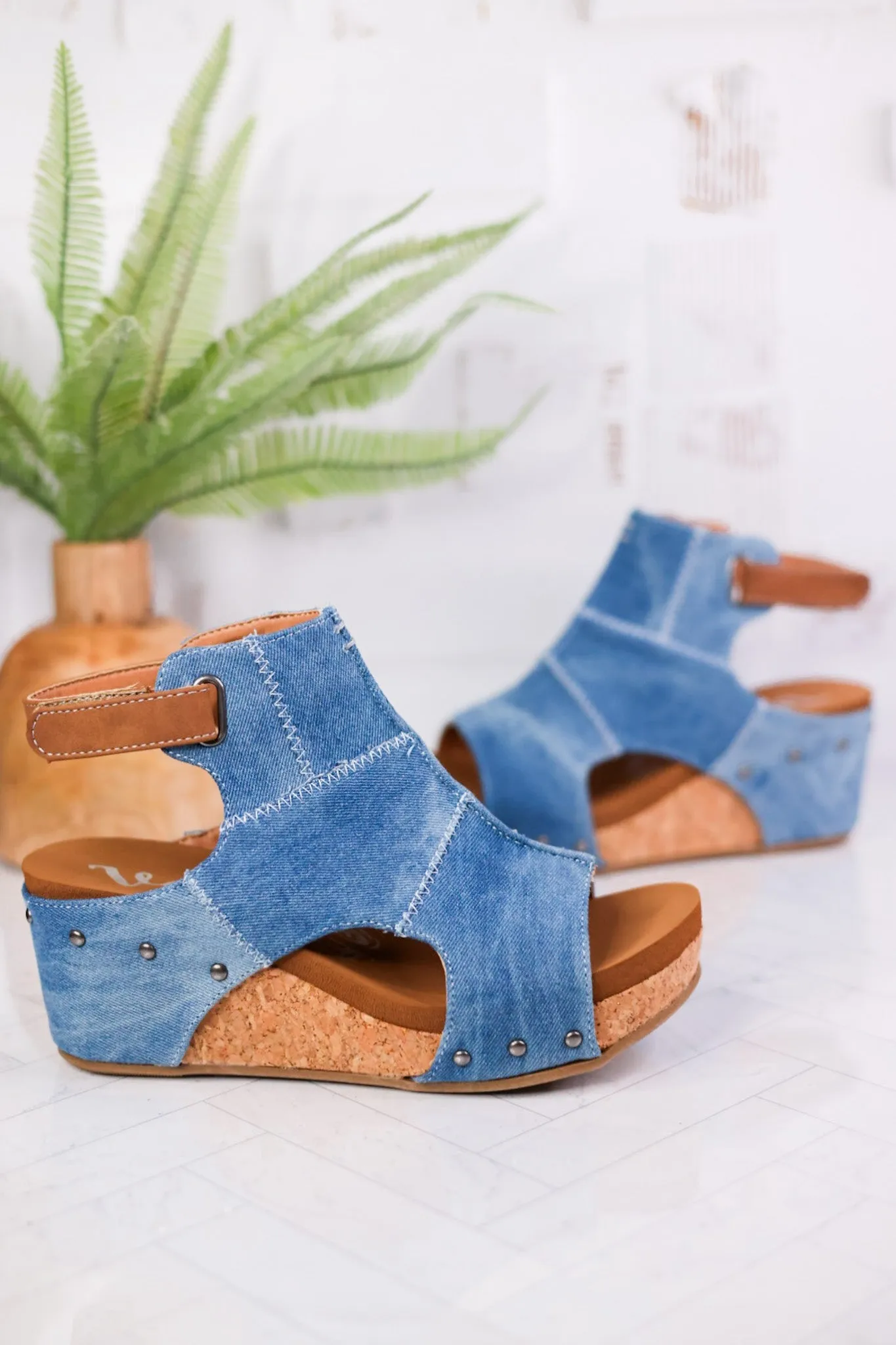 Very G "Lala" Denim Colored Wedges