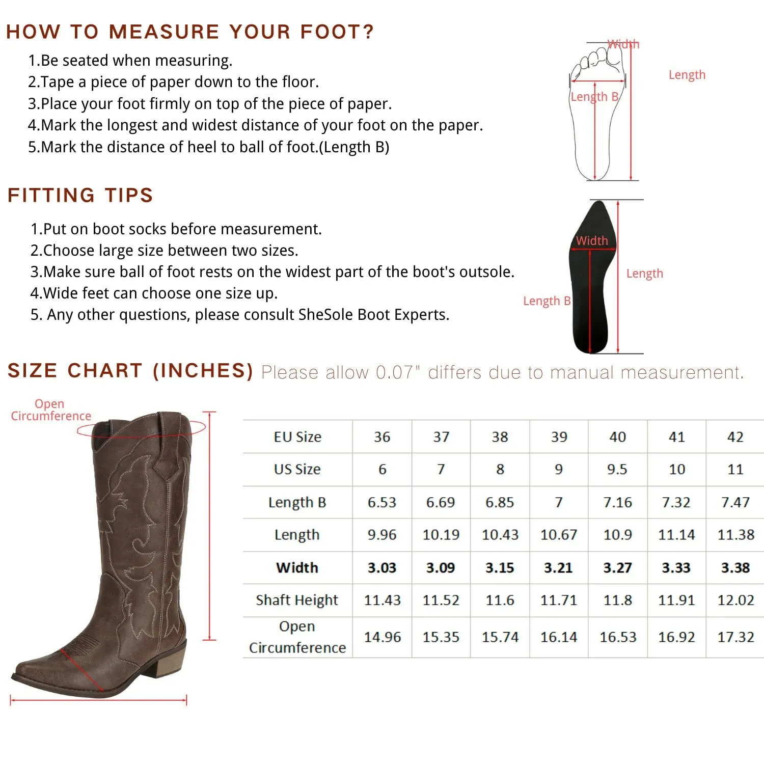 Womens Western Cowgirl Black Cowboy Boots Mid Calf Snip Toe Fashion Shoes
